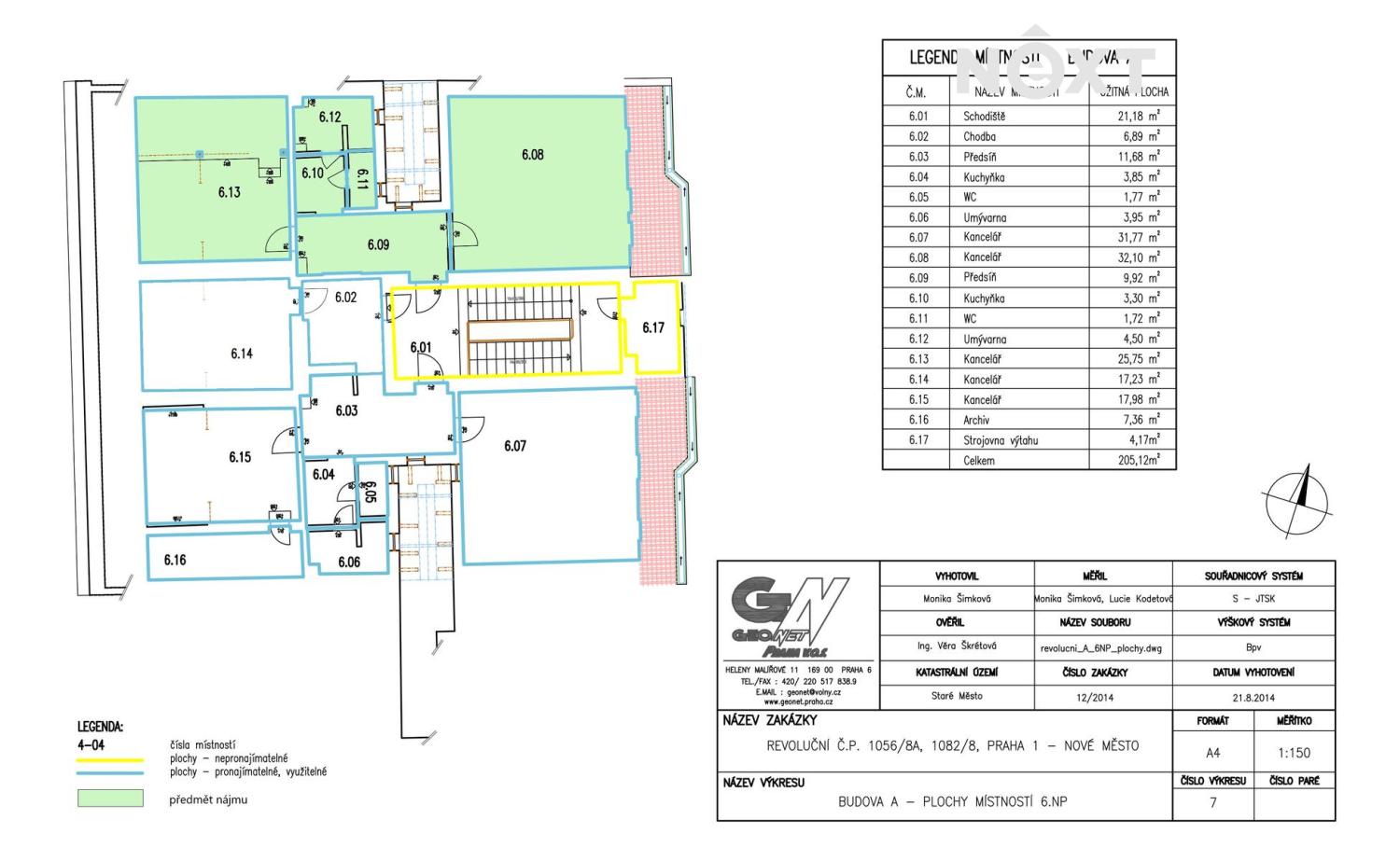 Pronájem komerční Kanceláře, 77㎡