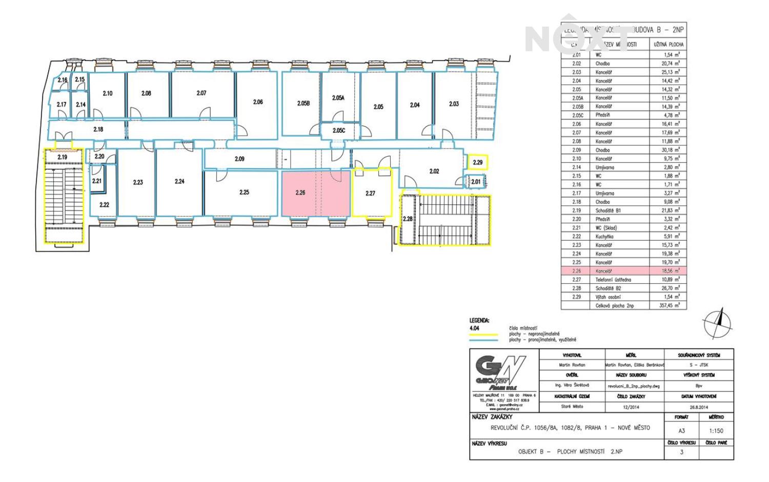 Pronájem komerční Kanceláře, 18㎡