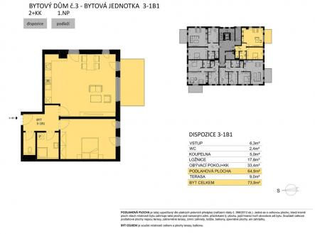 Fotka 1 | Prodej bytu, 2+kk, 74 m²