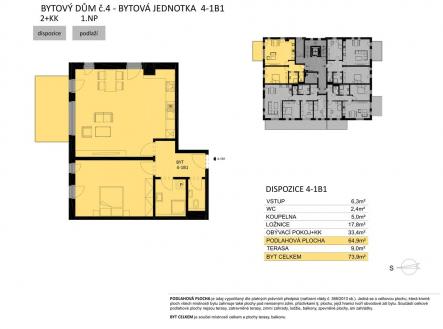 Fotka 3 | Prodej bytu, 2+kk, 74 m²