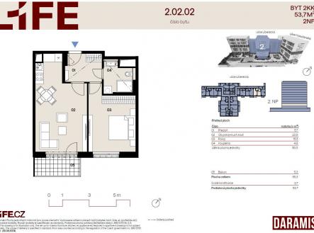 Prodej bytu, 2+kk, 53 m²