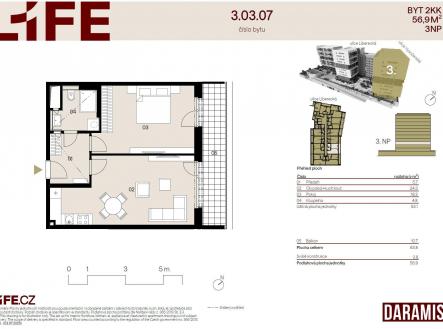 Prodej bytu, 2+kk, 57 m²