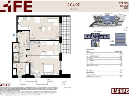 Prodej bytu, 3+kk, 87 m²