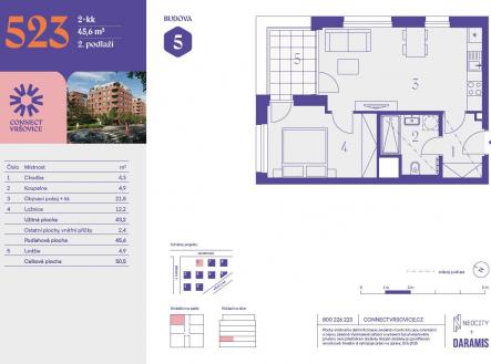 Prodej bytu, 2+kk, 46 m²