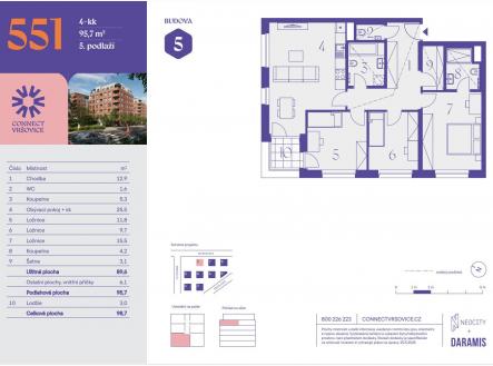 Prodej bytu, 4+kk, 95 m²