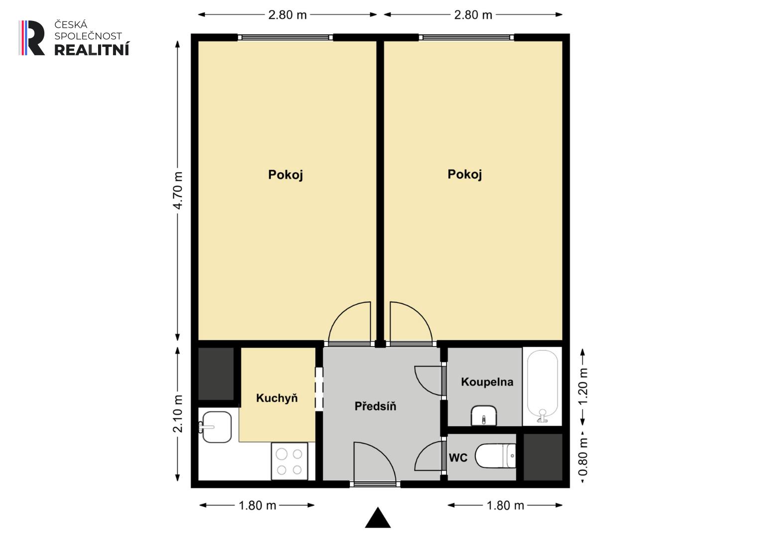 Prodej bytu, 2+kk, 40 m2