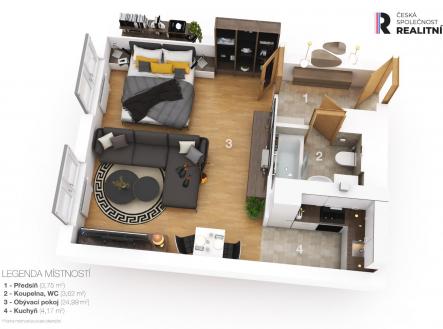 Prodej bytu, 1+kk, 37 m²