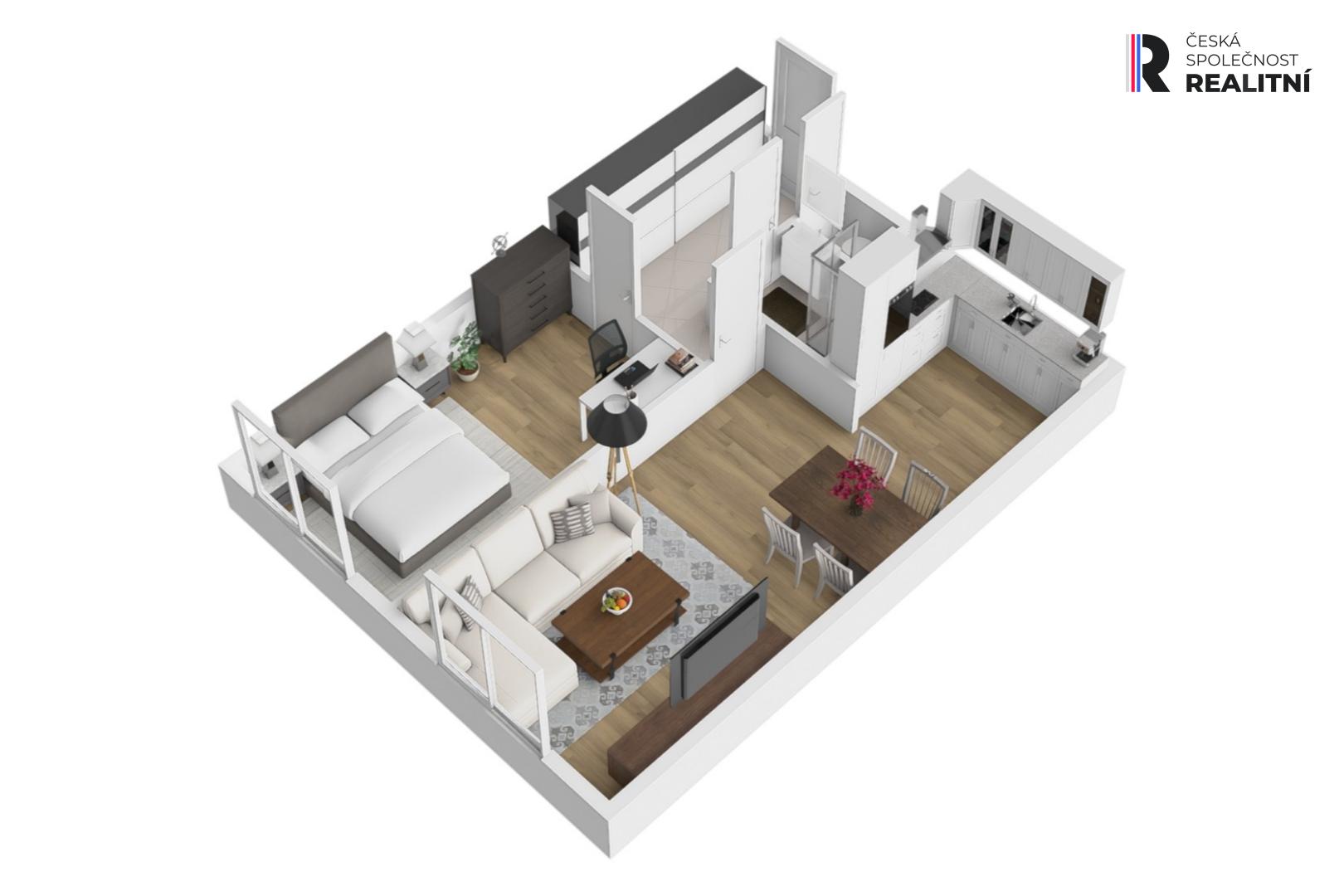 Prodej bytu, 2+kk, 44 m2