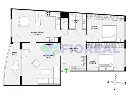 . | Prodej bytu, 4+kk, 109 m²