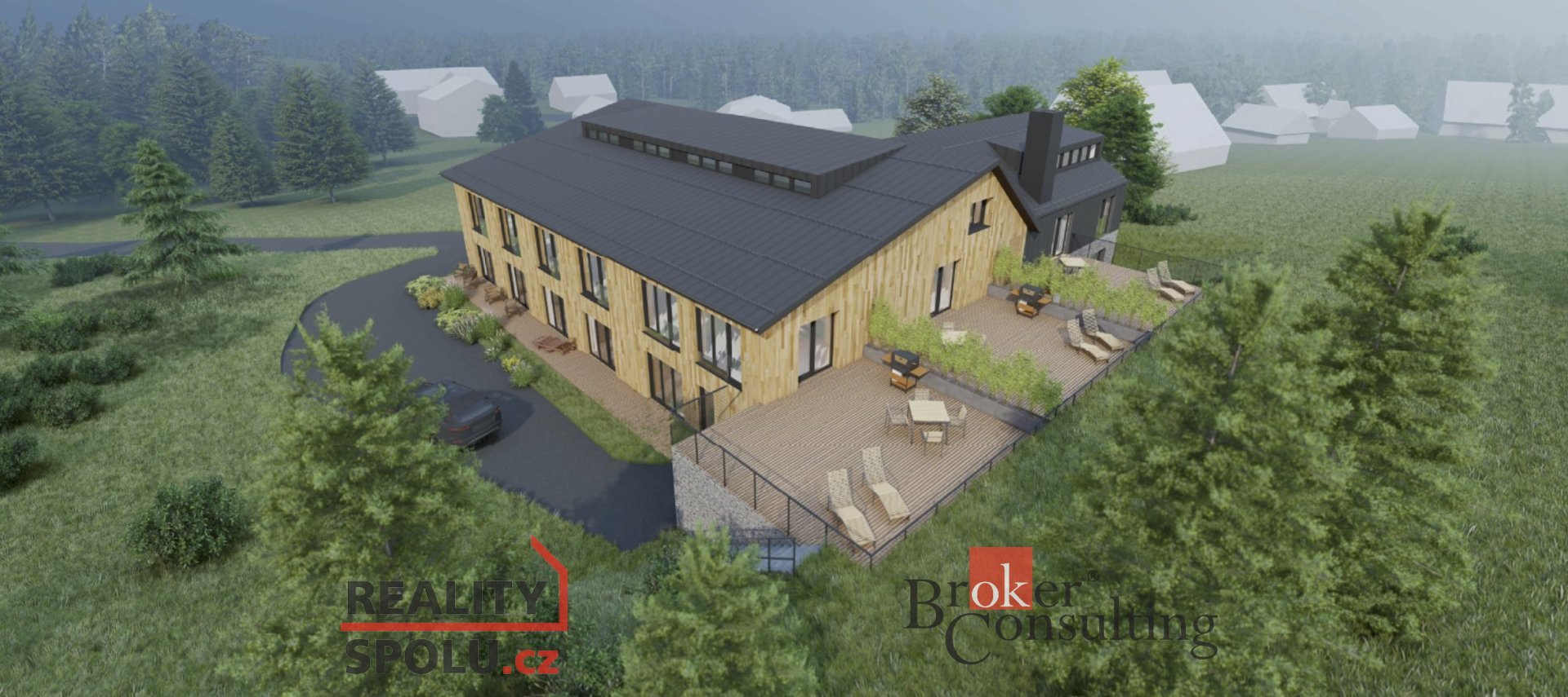 Projekt Aparthotel Kořenov, vč. stavebního povolení k přestavbě na apartmánový  dům o 15ti jednotkác