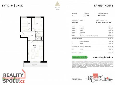 Prodej bytu, 3+kk, 86,04 m²