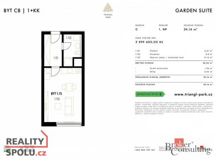 Prodej bytu, 1+kk, 39,14 m²