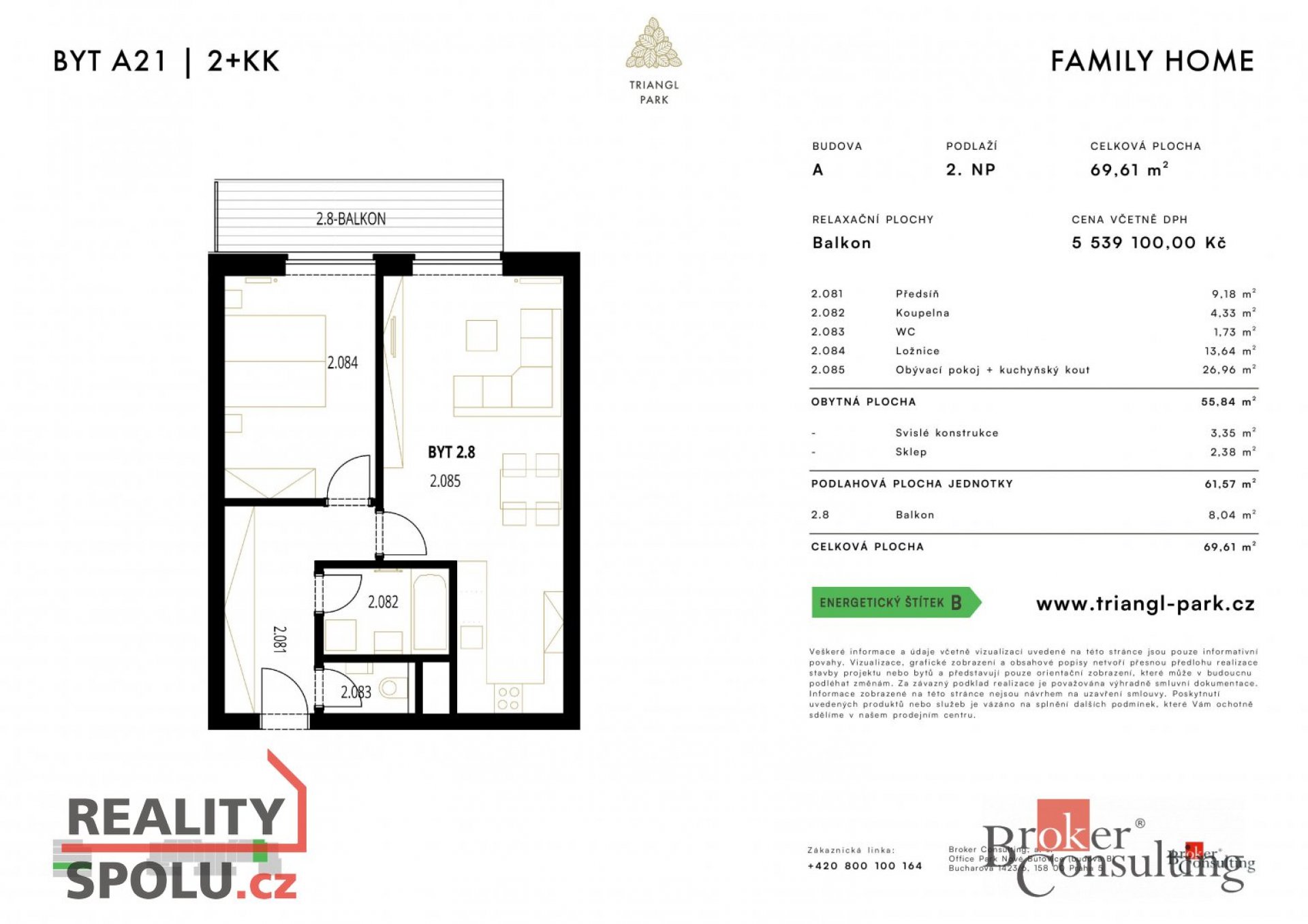 Prodej, byty/2+kk, 69.61 m2, Jižní Předměstí , Plzeň, Plzeň-město [ID 38726]