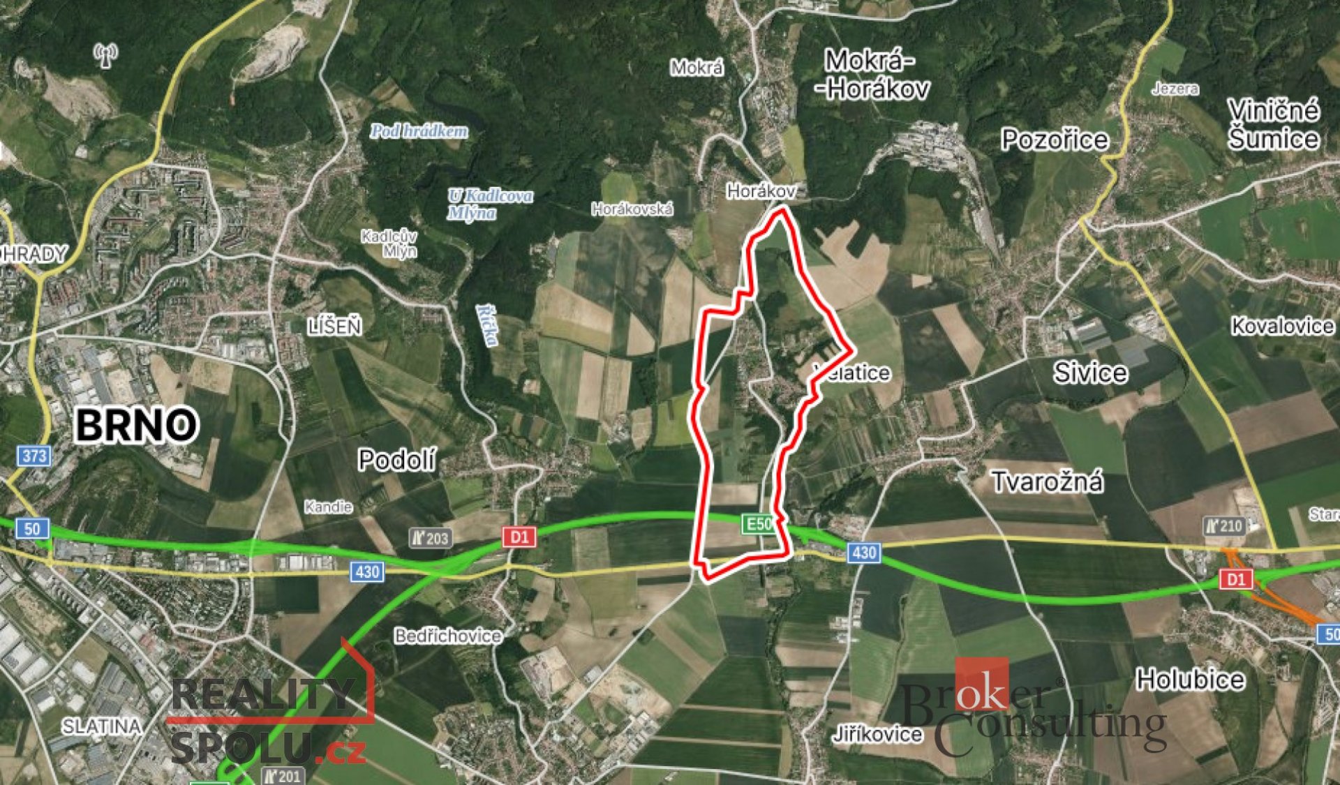 Prodej stavebního pozemku vč. stavebního povolení a projektu, Brno – venkov, obec Velatice