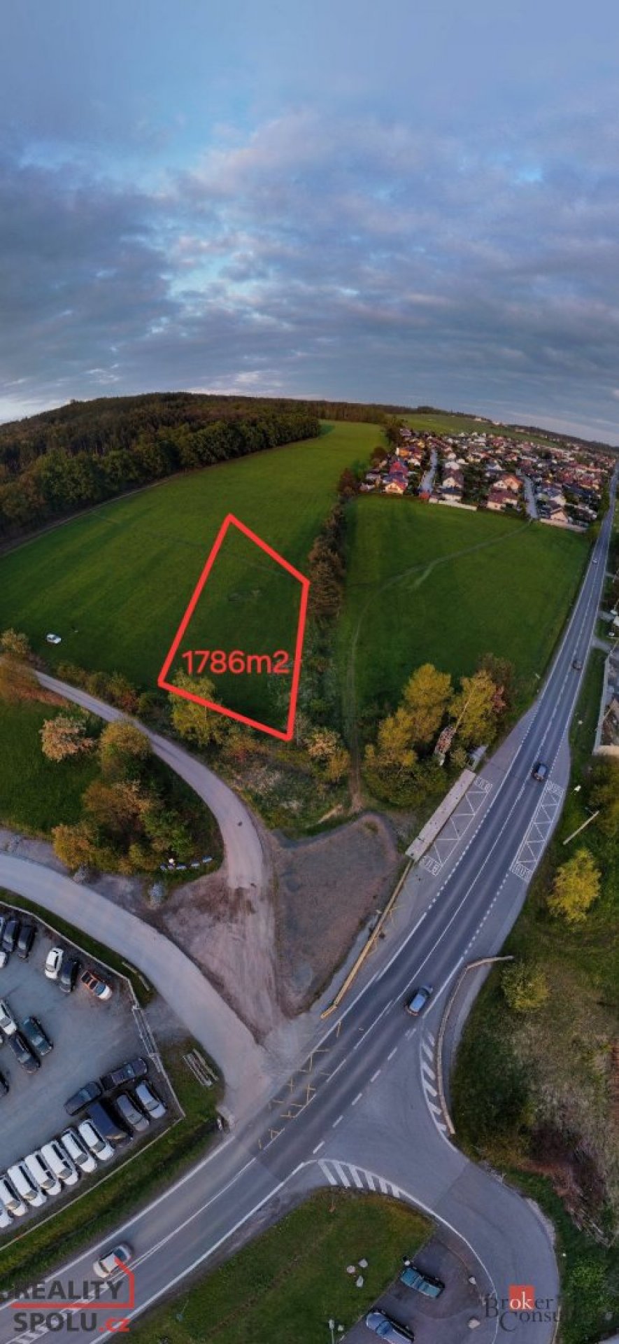 Prodej komerčního pozemku o velikosti 1786 m2 v Losiné u Plzně