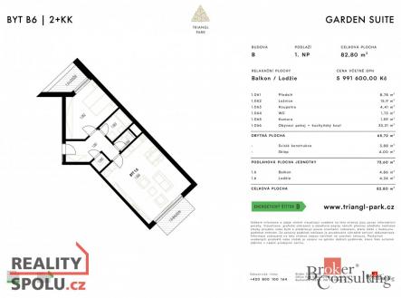 Prodej bytu, 2+kk, 72,34 m²