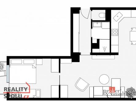 Prodej bytu, 2+kk, 59 m²