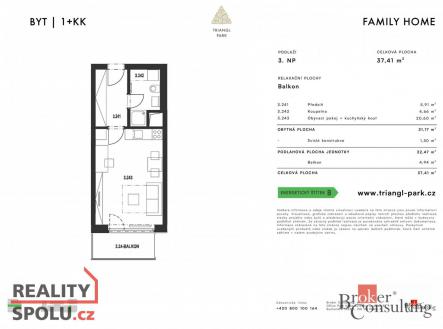 Prodej bytu, 1+kk, 37,42 m²