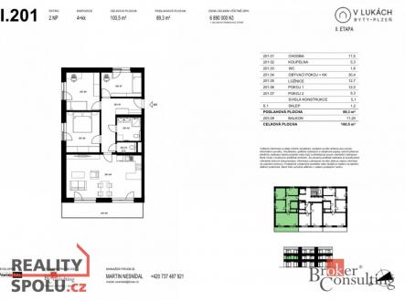 Prodej bytu, 4+kk, 100 m²