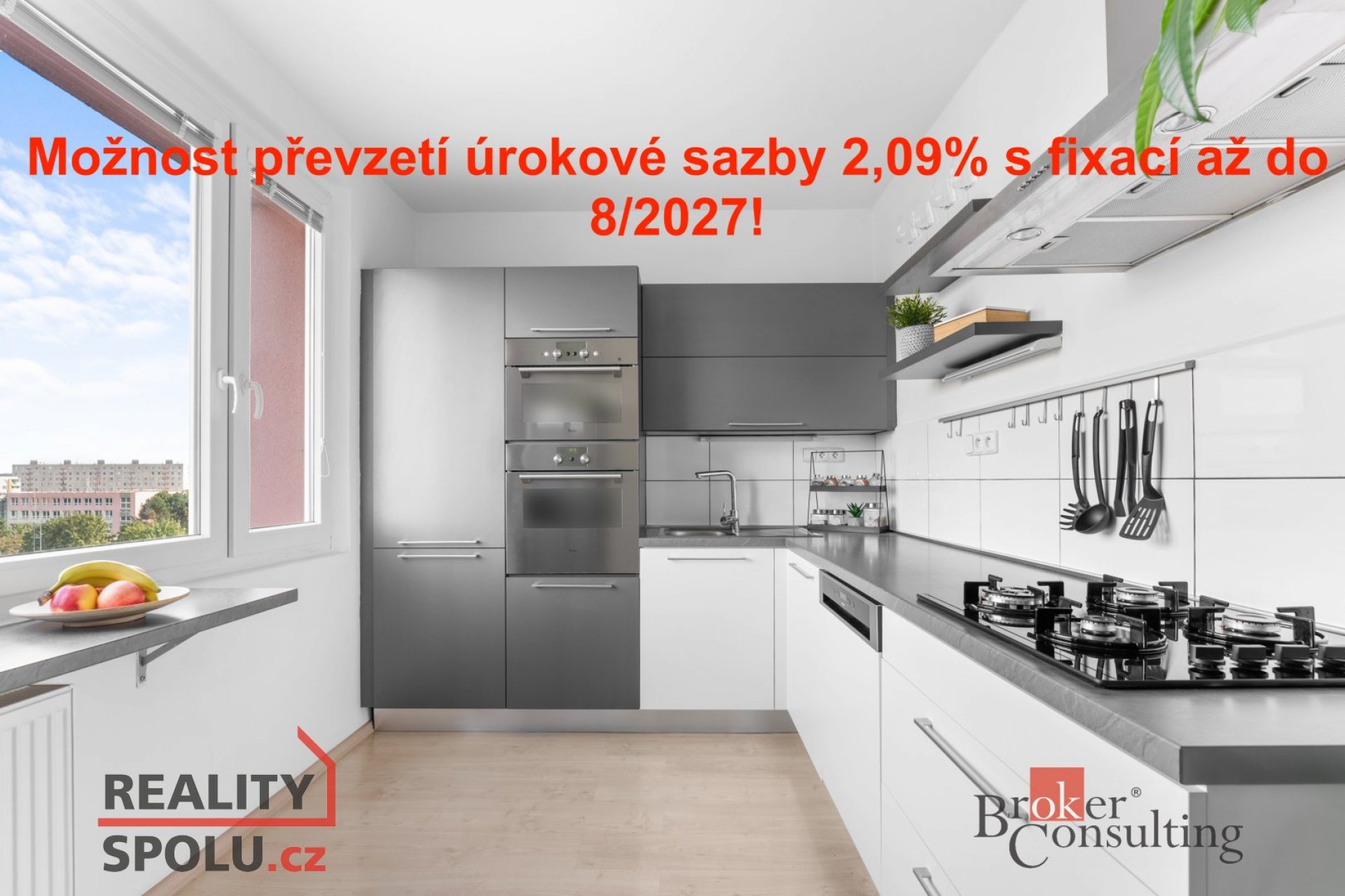 Možnost převzetí úrokové sazby 2,09% s fixací až do 8/2027!