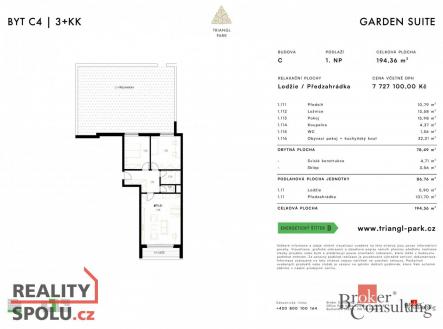 Prodej bytu, 3+kk, 86,77 m²