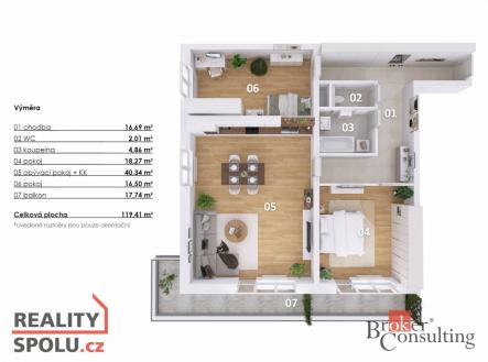 Prodej bytu, 3+kk, 101,67 m²