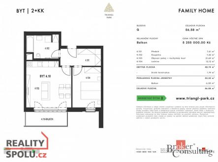 Prodej bytu, 2+kk, 48,74 m²