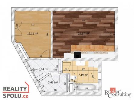 Prodej bytu, 2+kk, 49,6 m²