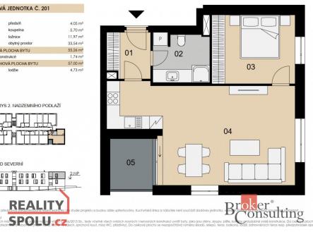 Prodej bytu, 2+kk, 57 m²