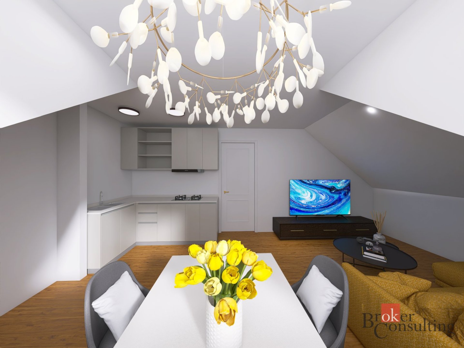 Půdní byt 2+kk Metro Palmovka