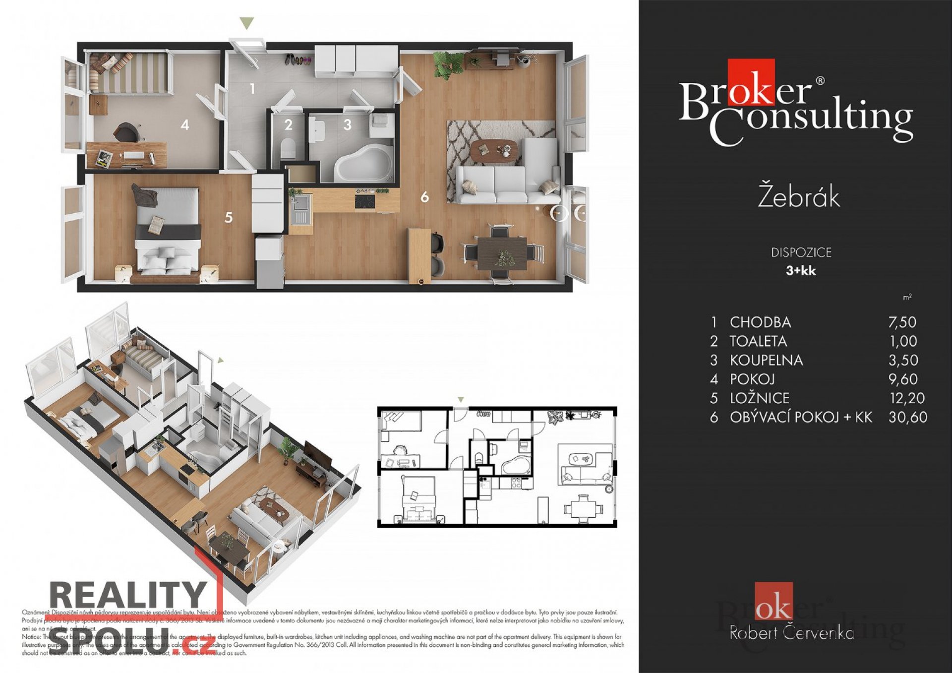 Prodej, byty/3+kk, 60 m2, Sokolská 371, 26753 Žebrák, Beroun [ID 71085]