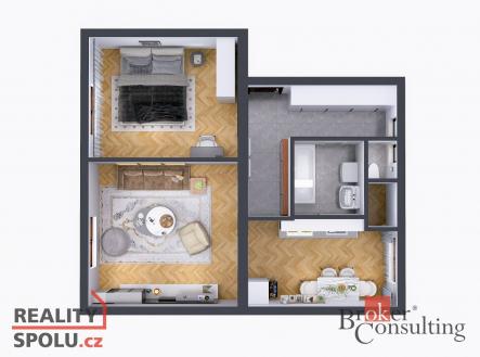Prodej bytu, 2+1, 58,24 m²