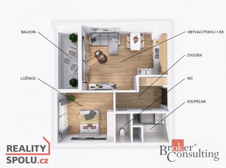 Prodej bytu, 2+kk, 47,4 m²