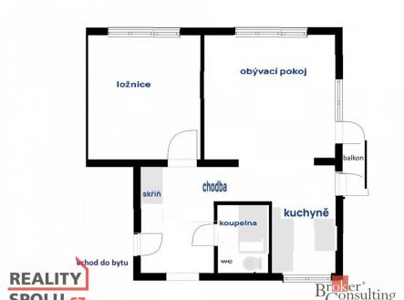 Prodej bytu, 2+1, 54 m²