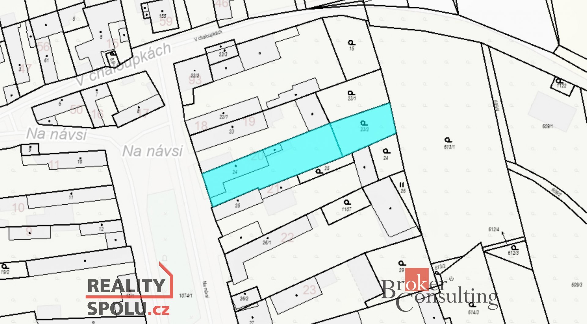 Stavební pozemek 1047 m2 v klidné obci Žabovřesky nad Ohří