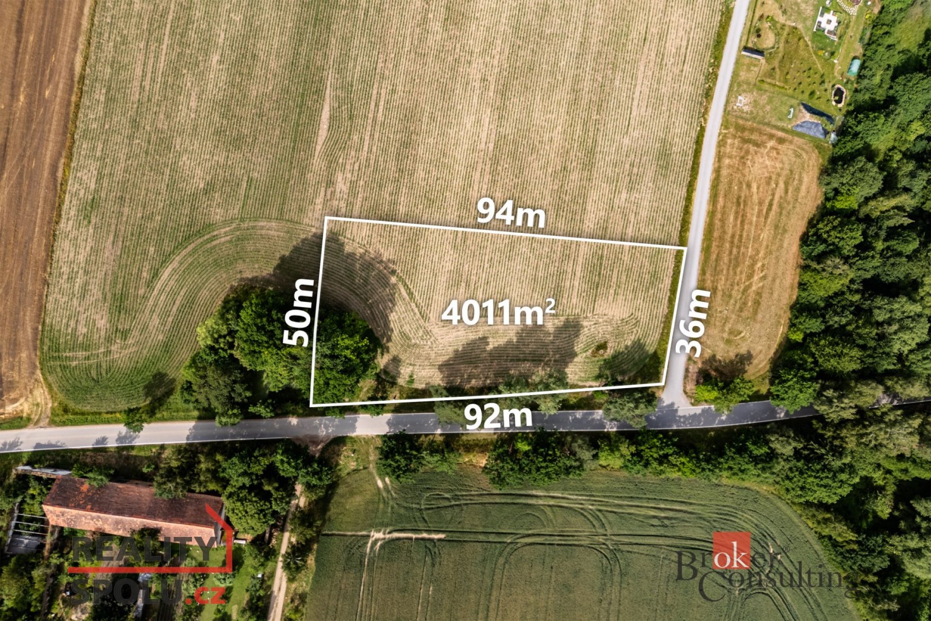 Prodej, pozemky/bydlení, 4011 m2, Chrášťany, České Budějovice [ID 72474]