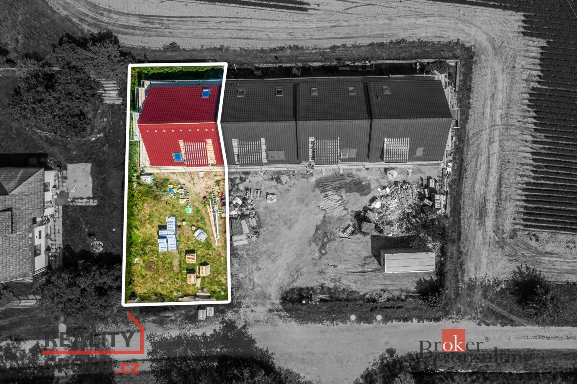 Prodej novostavby řadového rodinného domu 4+kk v obci Bříza u Všestar