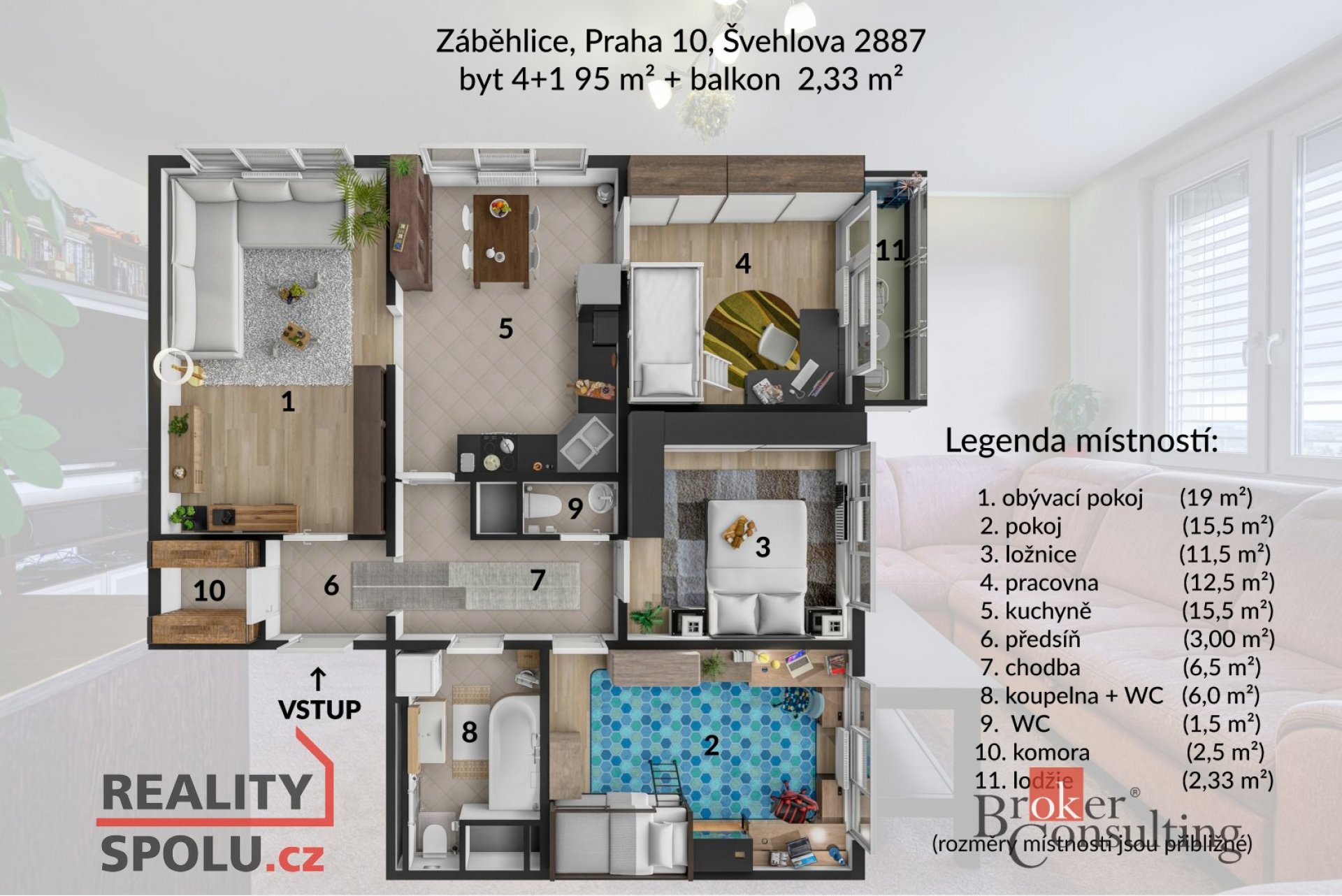 Prodej, byty/4+1, 95 m2, Švehlova 2887/26, 10600 Praha, Hlavní město Praha [ID 77475]