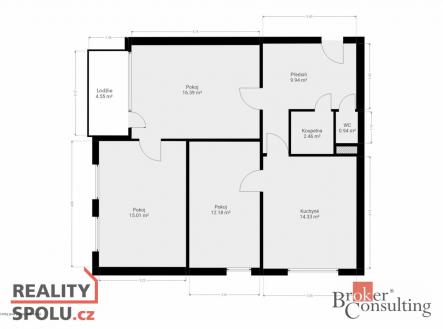 Prodej bytu, 3+1, 78,93 m²