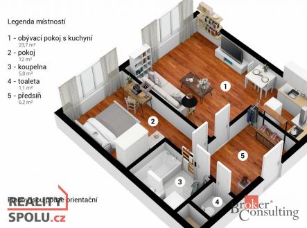 Prodej bytu, 2+kk, 54 m²