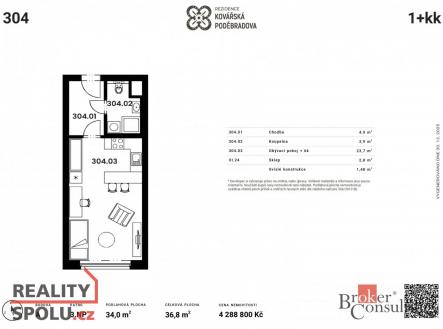 Prodej bytu, 1+kk, 32,57 m²