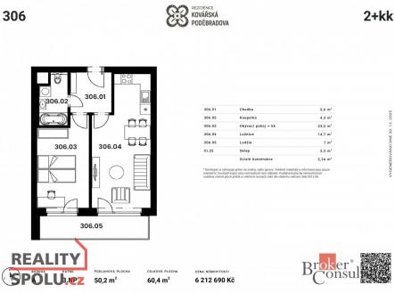Prodej bytu, 2+kk, 50 m²