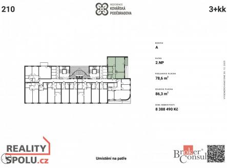 Prodej bytu, 3+kk, 78,6 m²