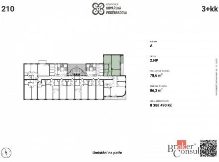 Prodej bytu, 3+kk, 78,6 m²