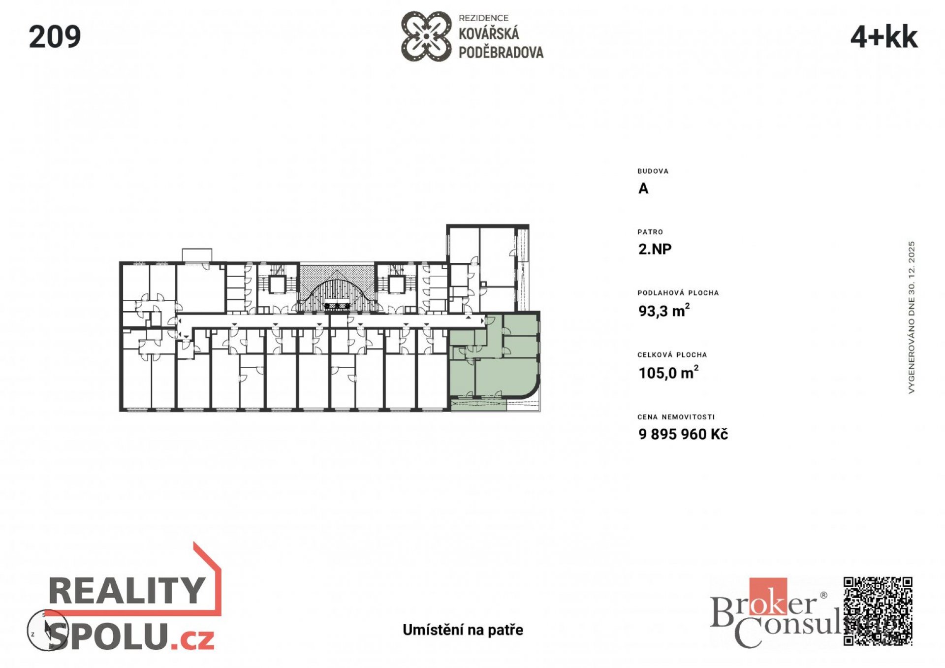 Prodej, byty/4+kk, 88.52 m2, Kovářská 330/10, Jižní Předměstí, 30100 Plzeň 3 [ID 80550]