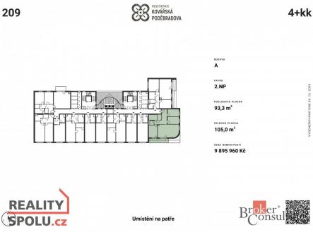 Prodej bytu, 4+kk, 88,52 m²