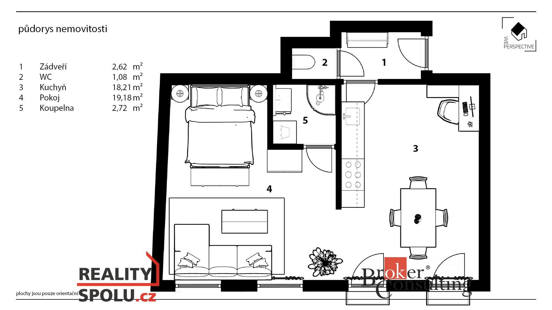 Prodej  bytu 2+kk, 44m² s balkónkem, v centru lázeňského města Poděbrady