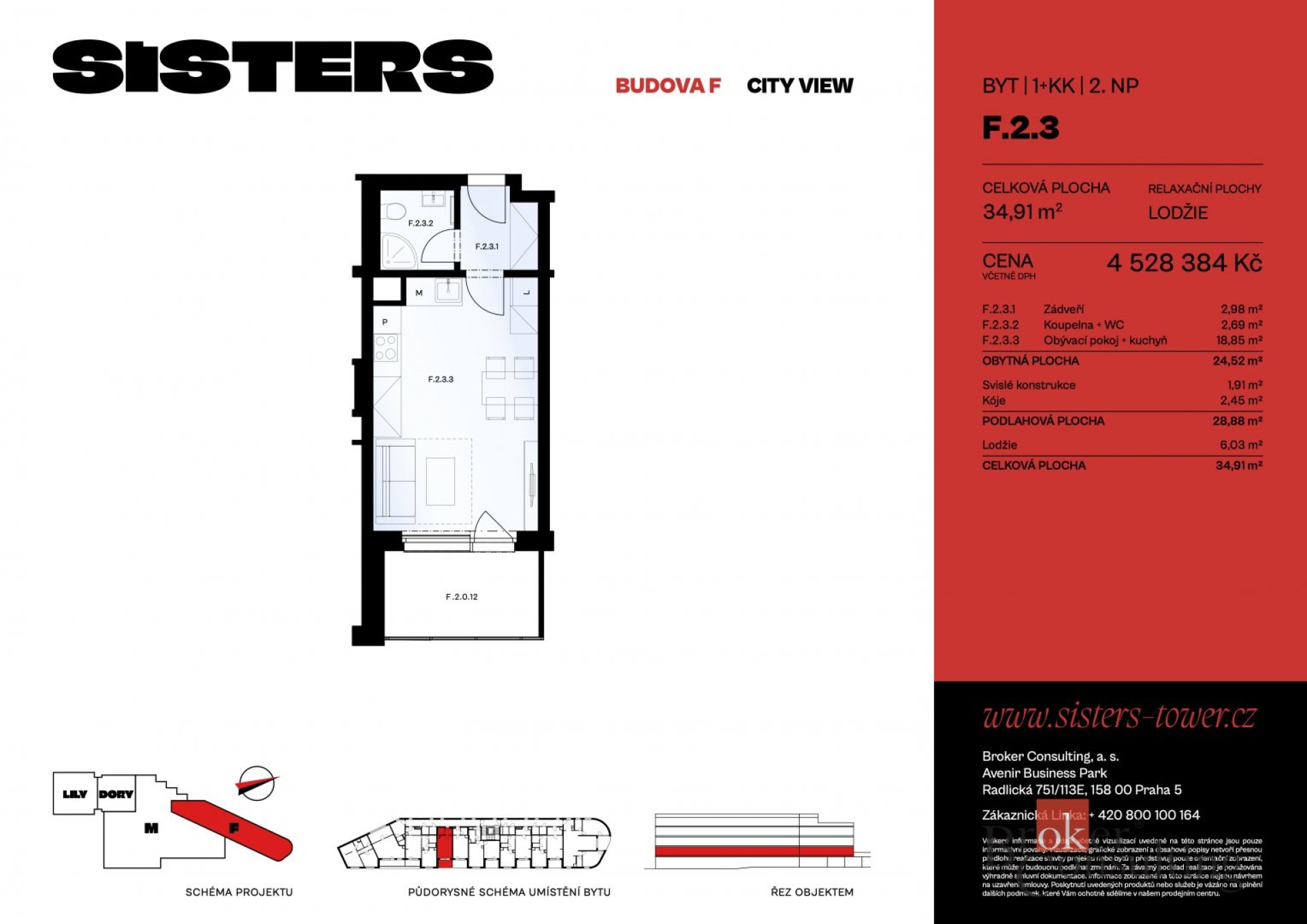Prodej, byt 1+kk, 34 m2, Plzeň, náměstí Českých bratří 2476/10