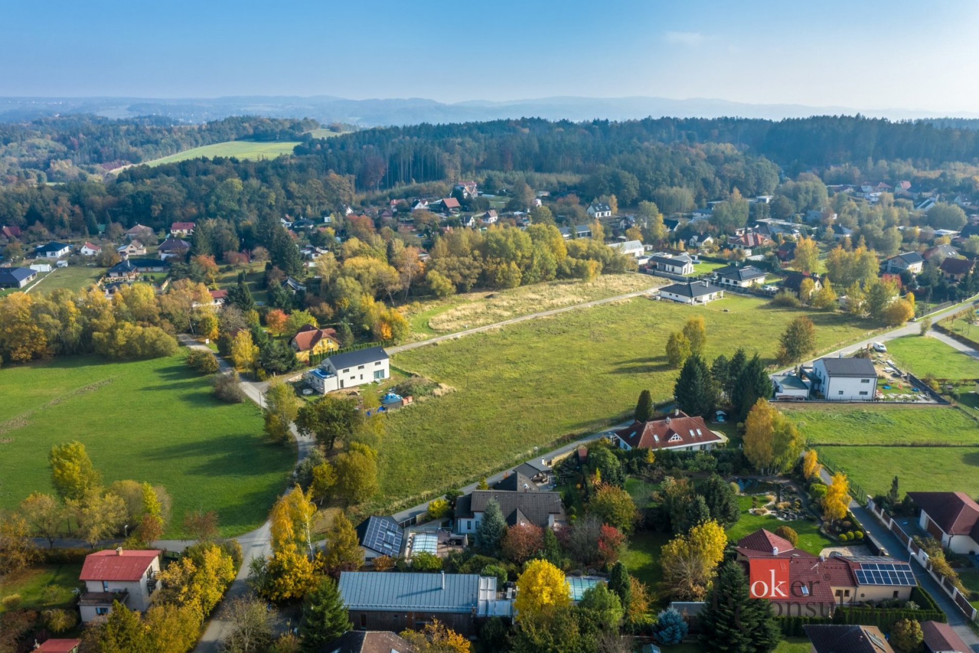 Prodej stavebního pozemku 1225 m2, Kunice -  Velké Popovice, P - V