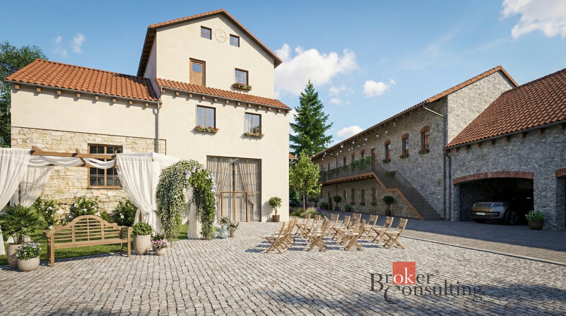 Historický mlýn s velkými pozemky nedaleko Prahy